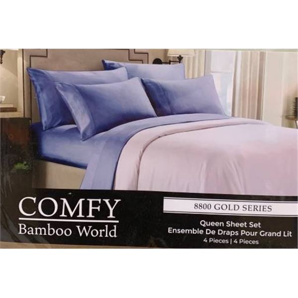 Comfy Bamboo World Queen Sheet Set 4-Piece