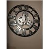 Image 1 : Gear-Style Roman Numeral Wall Clock with Black and Silver Finish
