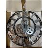 Image 2 : Gear-Style Roman Numeral Wall Clock with Black and Silver Finish