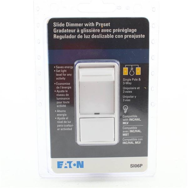 Eaton SAL06P3 Slide Dimmer with Preset, 4 Units Total