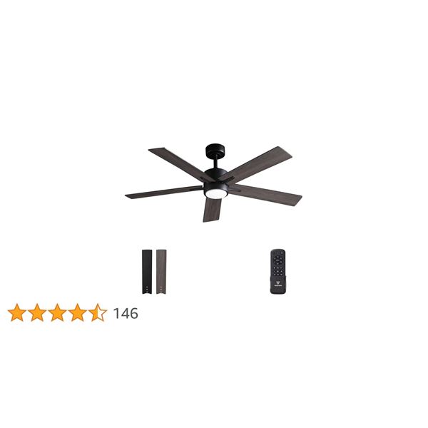 VAGIZM 72-Inch DC Motor Ceiling Fan with LED-3CCT Lighting