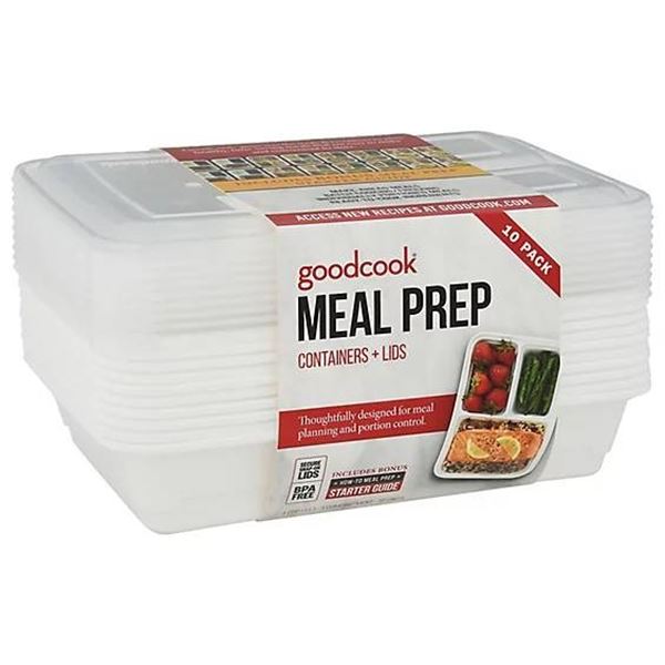 GoodCook Meal Prep Containers with Lids, 10-Pack