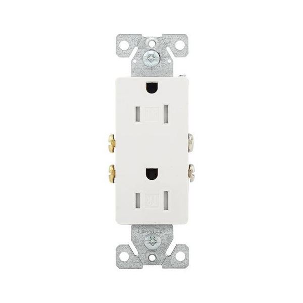Eaton Decorator Duplex Receptacle, 15A, White, Pack of 10 LOT OF 2