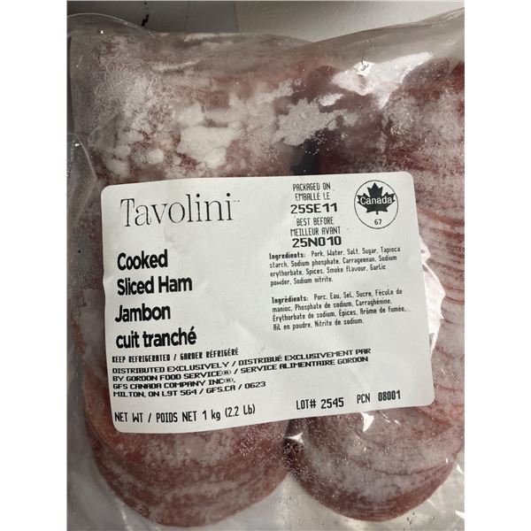 LOT OF 2 – Tavolini Cooked Sliced Ham, 2.2 lb (1 kg)