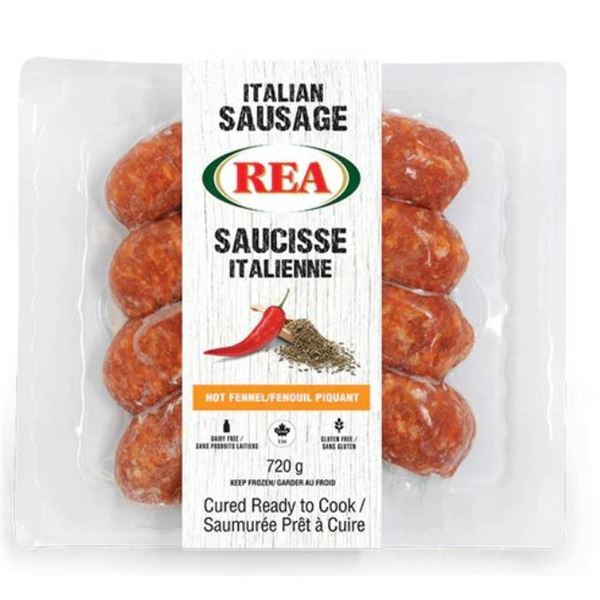 Rea Frozen Sausages Fennel Hot 2x720g