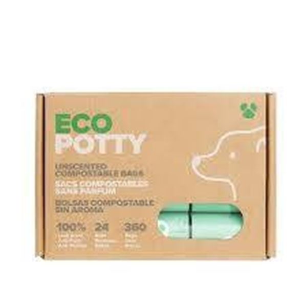 Eco Potty Unscented Compostable Bags – 24 Rolls (360 Bags)