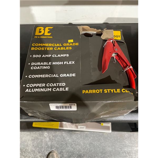 BE AG & Industrial Commercial Grade Booster Cables 500 Amp Parrot Style Clamps