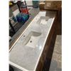 Image 2 : 75″ x 22.5″ White Carrara Double Sink Countertop