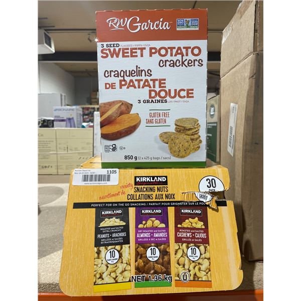 RW Garcia Sweet Potato Crackers and Kirkland Snacking Nuts