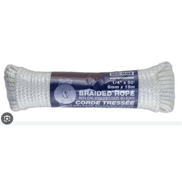 lot of 6 Ben-Mor Braided Rope Nylon/Polyester Blend 1/4 in x 100 ft (6.4 mm x 30.4 m)