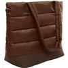 Image 1 : Brown Lole Quilted Tote Bag with Dual Handles and Zip Closure
