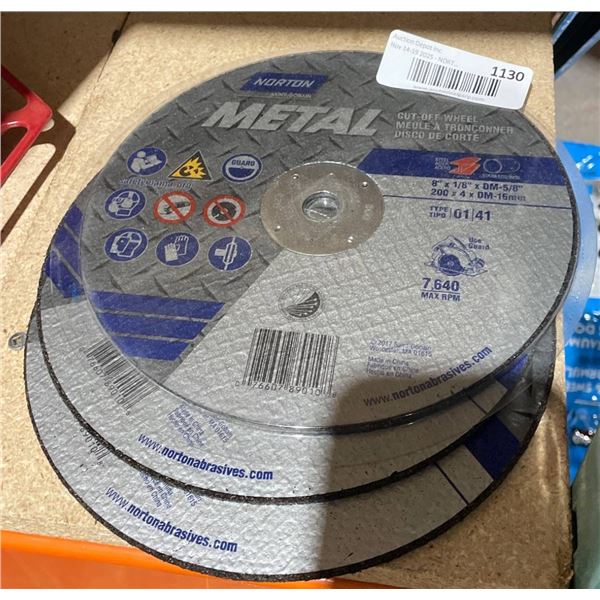 3 Norton 8 Inch Metal Cut-Off Wheels