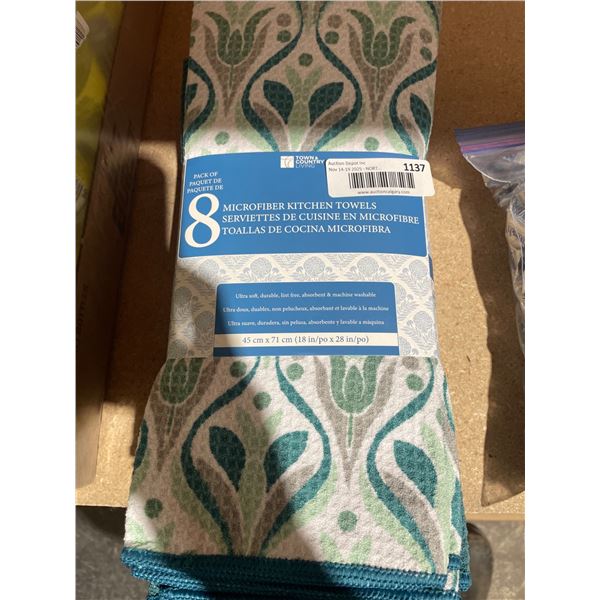 Lot of 8 Microfiber Kitchen Towels by Town & Country Living, 45 cm x 71 cm