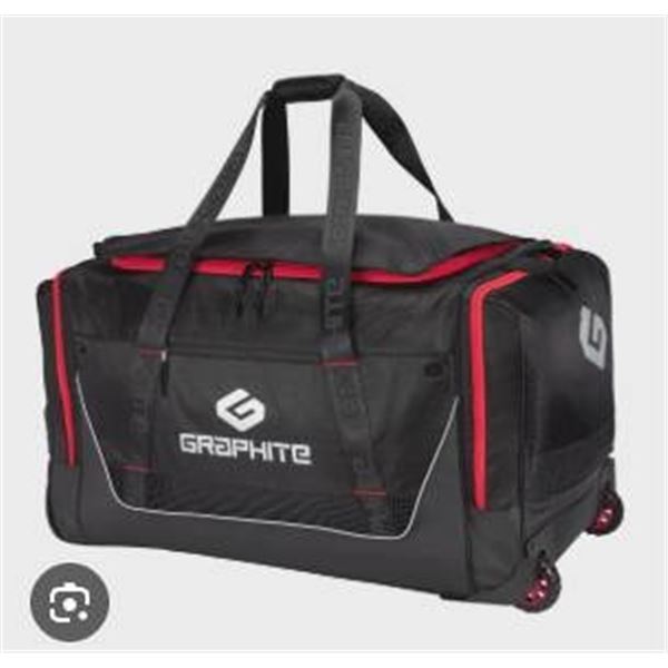 Graphite Rolling Hockey Bag with Multiple Compartments and Wheels Dimensions (L × W × H/D): 90 cm × 