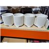 Image 1 : Four White Ceramic Pots With Wavy Textured Design 4″dia 5″ tall