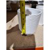 Image 2 : Four White Ceramic Pots With Wavy Textured Design 4″dia 5″ tall