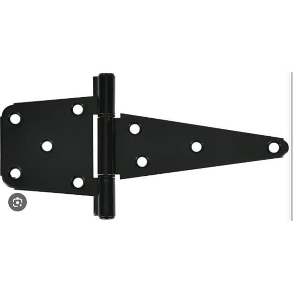 Hillman Heavy T-Hinges, 6 in (152.4 mm), Black Steel, Set of 4, 2 packs