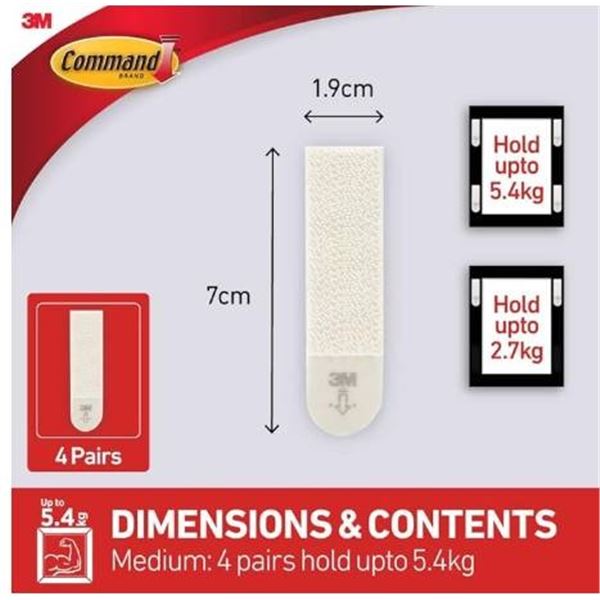 3M Command Large Picture Hanging Strips, 12 lb, 24 Packs