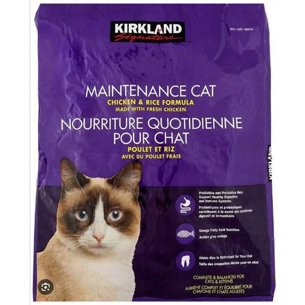 Kirkland Maintenance Cat Food, Chicken & Rice Formula, 9kg Bag