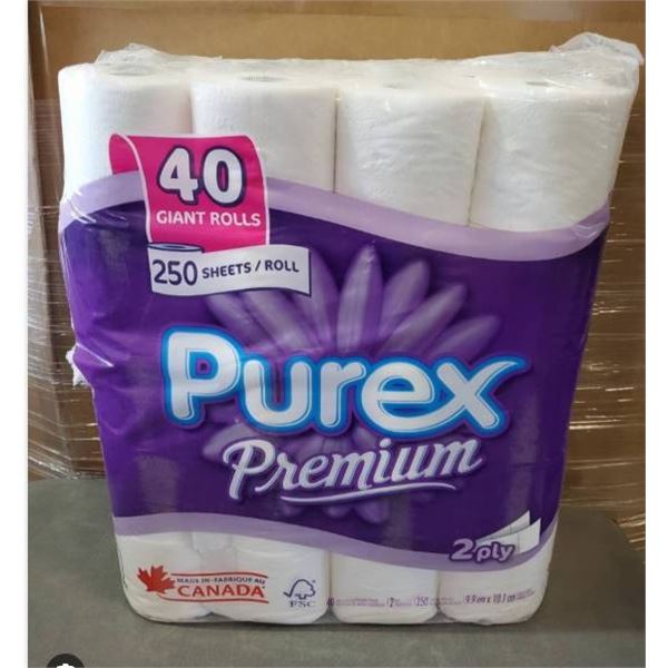 Purex Premium 2-Ply Bathroom Tissue, 250 Sheets Per Roll, 40 Rolls
