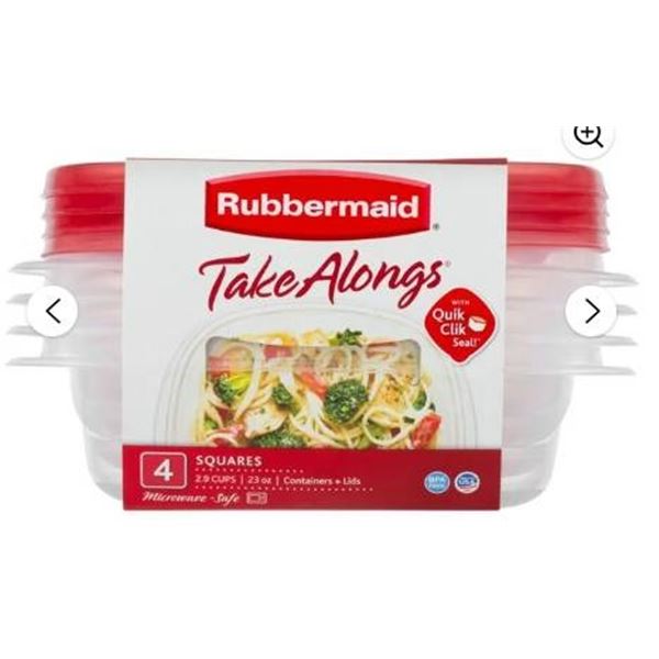 Rubbermaid TakeAlongs 5×4-Pack Square Food Containers, 2.9 Cups