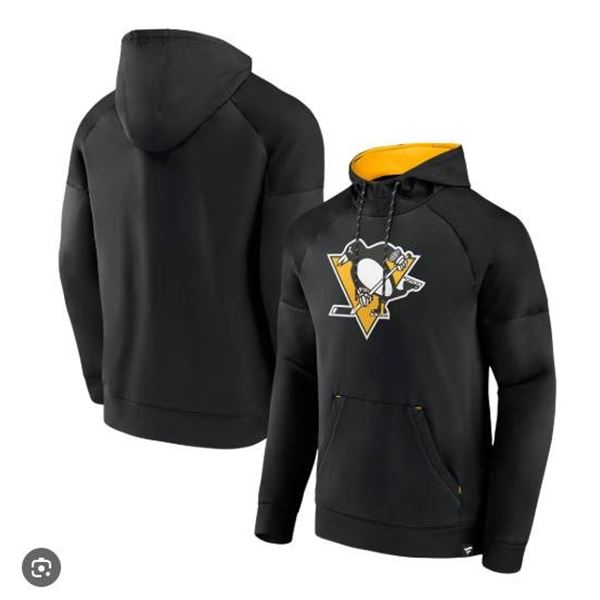 Fanatics NHL Penguins Friction Hoodie Black/Yellow Small