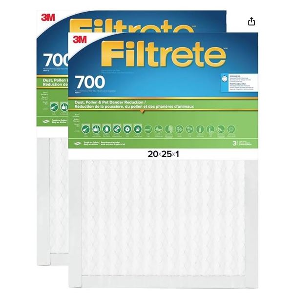 Filtrete 700 20x25x1 Air Filter Two-Pack by 3M