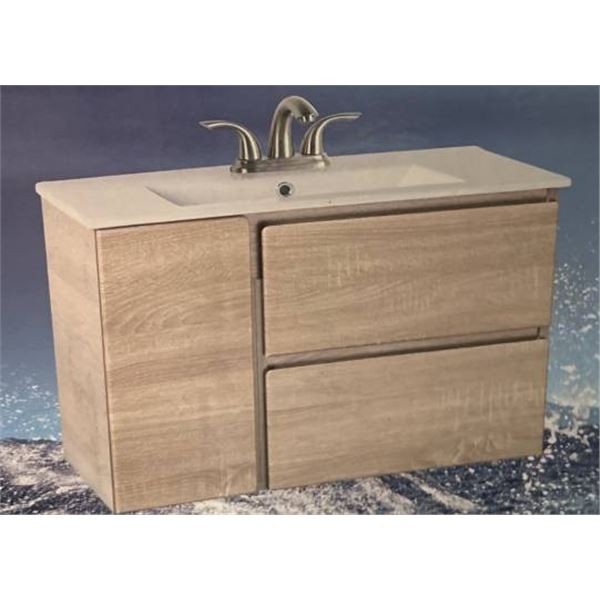 Dolphin Plumbing 30-Inch Wall Hung Vanity With Ceramic Top