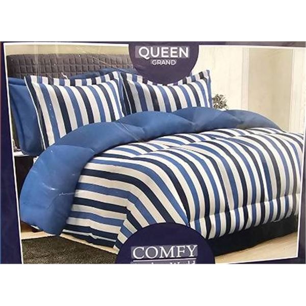 Comfy Bamboo World Albert Comforter Set, Queen, 7-Piece