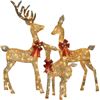 Image 1 : 60-Inch 54-Inch 36-Inch 3-Piece Christmas Deer Decoration Set in White