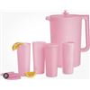 Image 1 : Tupperware Heritage Pitcher and Tumbler Set with Lids, 3.8L Pink