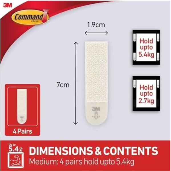3M Command Large Picture Hanging Strips, 24 Packs, Holds 12 lb