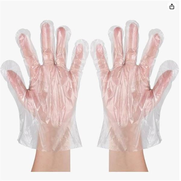 Vinit Poly Disposable Gloves Medium, Powder-Free, 2×500 Count