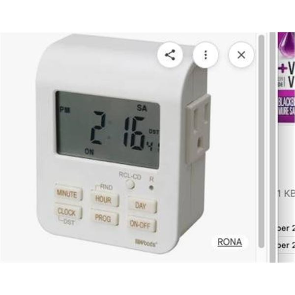 lot of 2 – Woods Digital Heavy Duty Lamp Timer, White