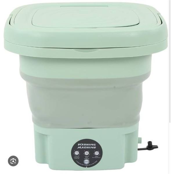 Mini Folding Washing Machine with Collapsible Design – Green