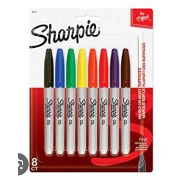 Sharpie Permanent Marker Set, Fine Tip, Assorted Colors, 8-Count (Lot of 4)