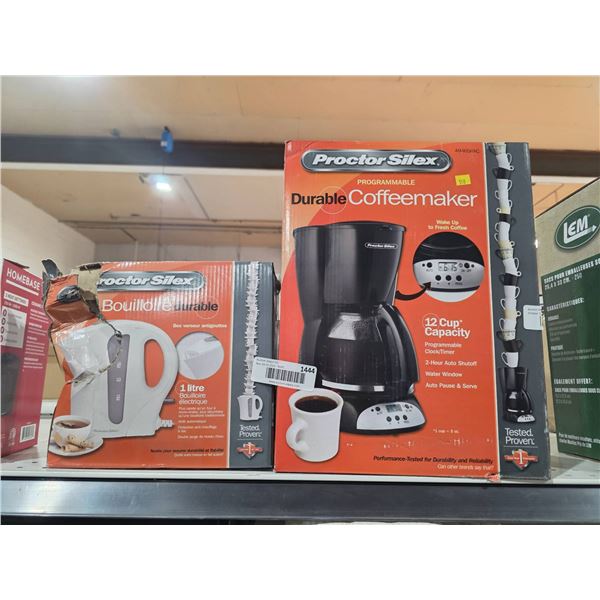 Proctor Silex Programmable 12-Cup Coffee Maker and 1 L Electric Kettle