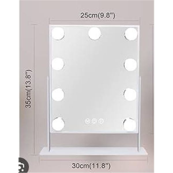 Leishe Vanity Mirror with 90-Degree Rotation, White