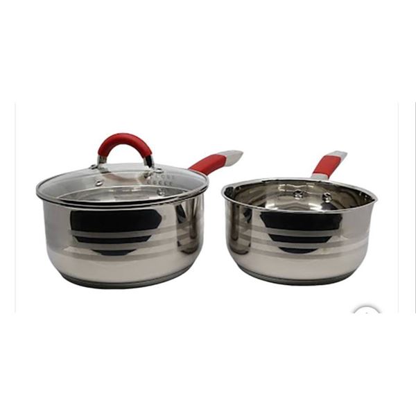 Veka 3-Piece Stainless Steel Milk Pan and Sauce Pan Set with Lids