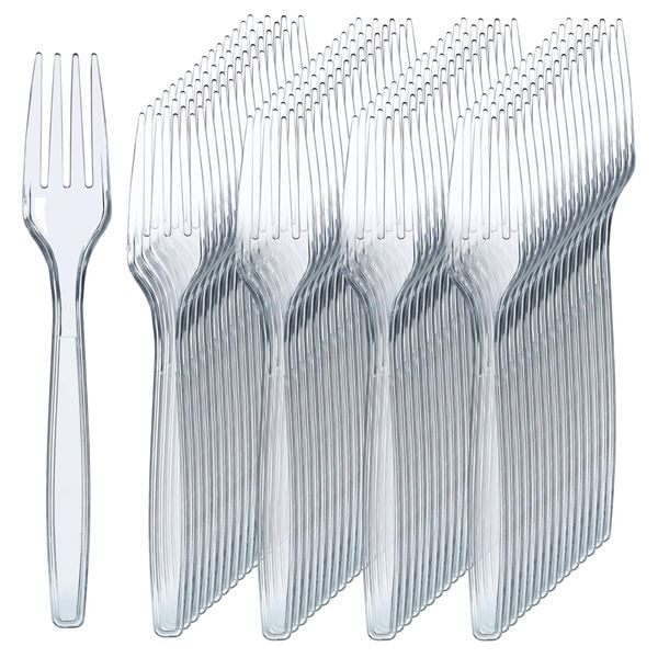 Prestige Clear Plastic Forks 4×300 Pieces per box