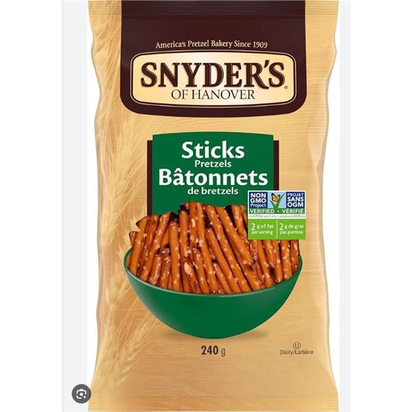 Snyder’s of Hanover Sticks Pretzels, 19x240g