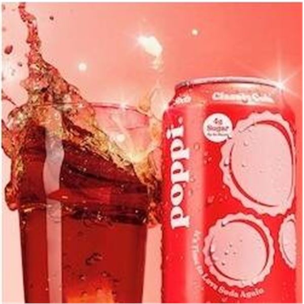 12 x 355ml Cans of Poppi Soda Classic Cola Flavor