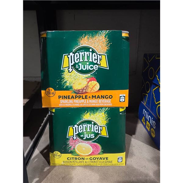 Perrier and Juice Pineapple Mango and Lemon Guava Sparkling Beverage Multipack 12x330ml