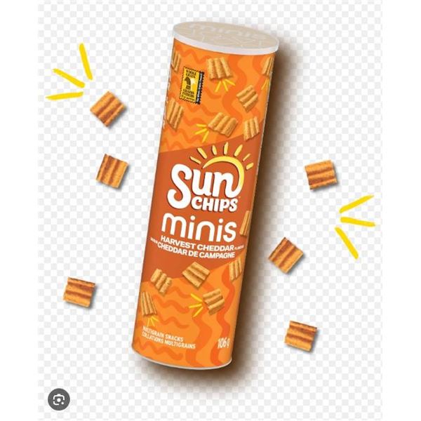 SunChips Minis Harvest Cheddar 12 x 106g Canisters