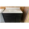 Image 1 : 36″ Bathroom Vanity with Integrated Sink and Black Cabinetry