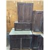 Image 1 : Dark Wood 6 Piece Kitchen Cabinet Set
