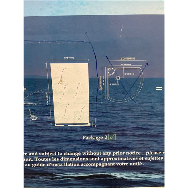 Dolphin Plumbing !Walls and Base ONLY! 38-Inch Round Shower