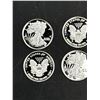 Image 1 : Lot of 4 - .999 Silver 1 Gram Liberty Rounds
