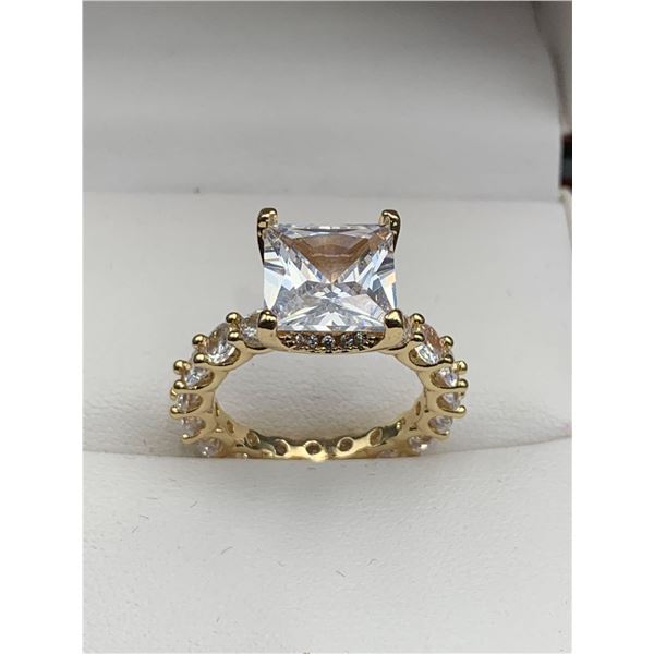 1.5  Carat Princess Cut Solitaire multi stone band engagement ring