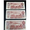 Image 2 : Lot of 3 Vintage Canada 1974 $2.00 Bills